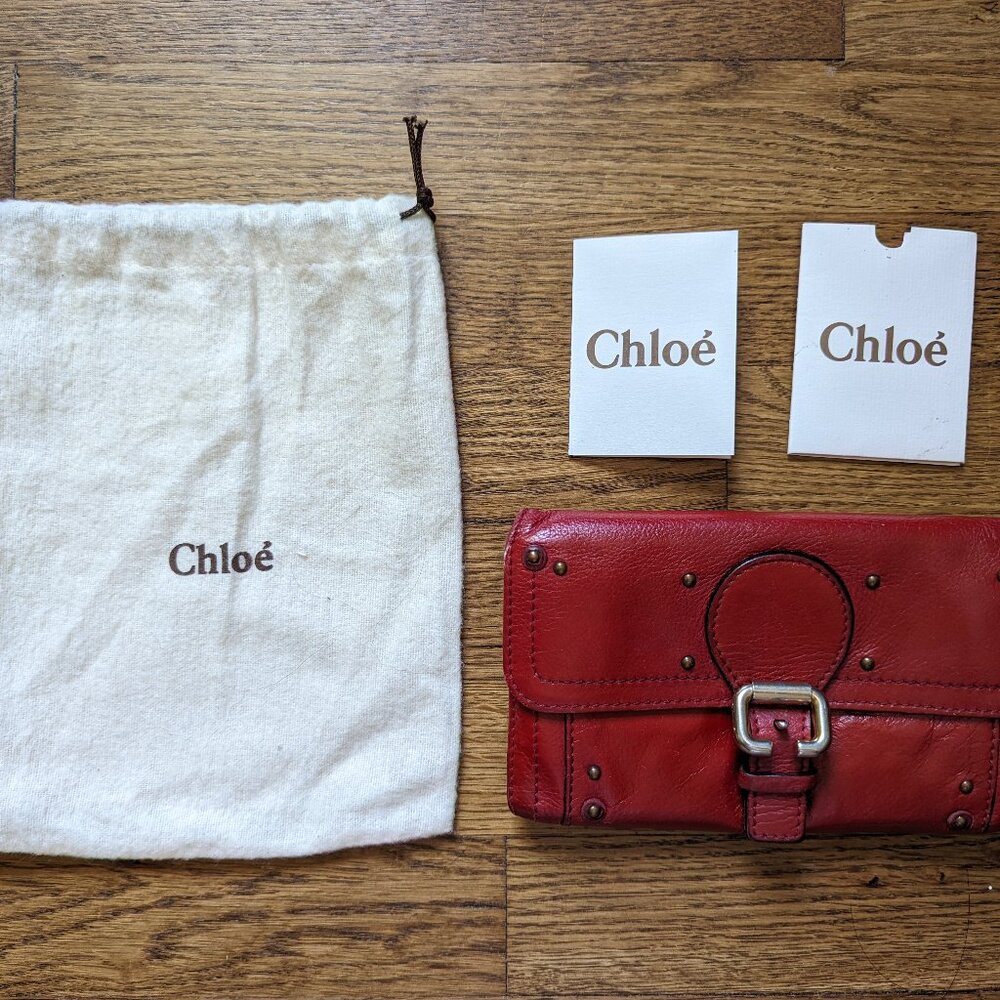 Red Chloe envelope long wallet